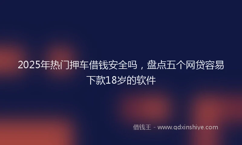 2025年热门押车借钱安全吗，盘点五个网贷容易下款18岁的软件
