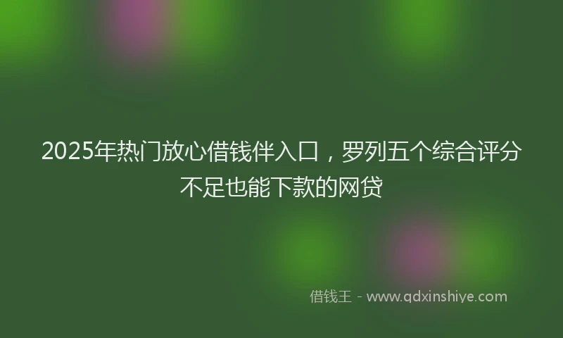 2025年热门放心借钱伴入口，罗列五个综合评分不足也能下款的网贷