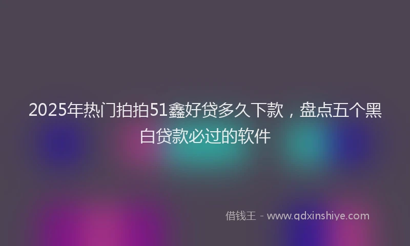 2025年热门拍拍51鑫好贷多久下款，盘点五个黑白贷款必过的软件