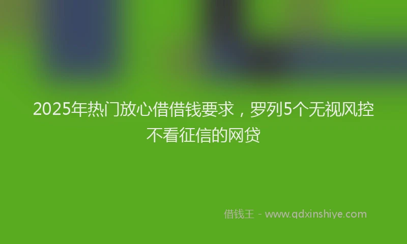 2025年热门放心借借钱要求，罗列5个无视风控不看征信的网贷