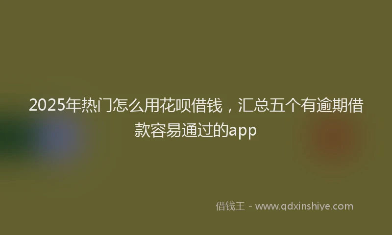 2025年热门怎么用花呗借钱，汇总五个有逾期借款容易通过的app