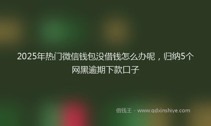 2025年热门微信钱包没借钱怎么办呢，归纳5个网黑逾期下款口子