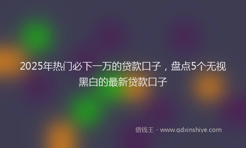 2025年热门必下一万的贷款口子，盘点5个无视黑白的最新贷款口子