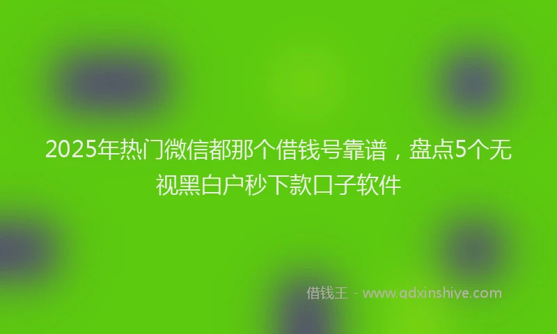2025年热门微信都那个借钱号靠谱，盘点5个无视黑白户秒下款口子软件