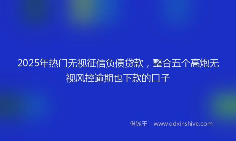 2025年热门无视征信负债贷款，整合五个高炮无视风控逾期也下款的口子