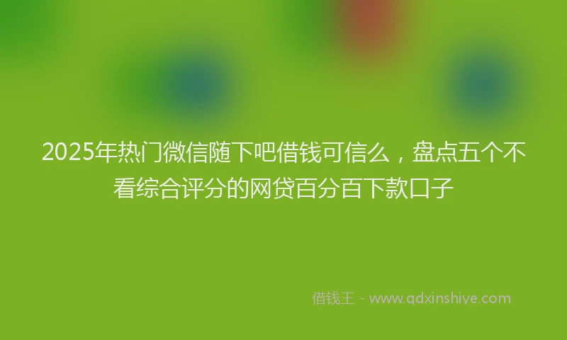 2025年热门微信随下吧借钱可信么，盘点五个不看综合评分的网贷百分百下款口子