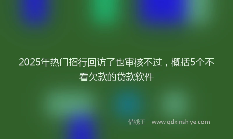 2025年热门招行回访了也审核不过，概括5个不看欠款的贷款软件