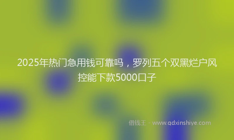 2025年热门急用钱可靠吗，罗列五个双黑烂户风控能下款5000口子