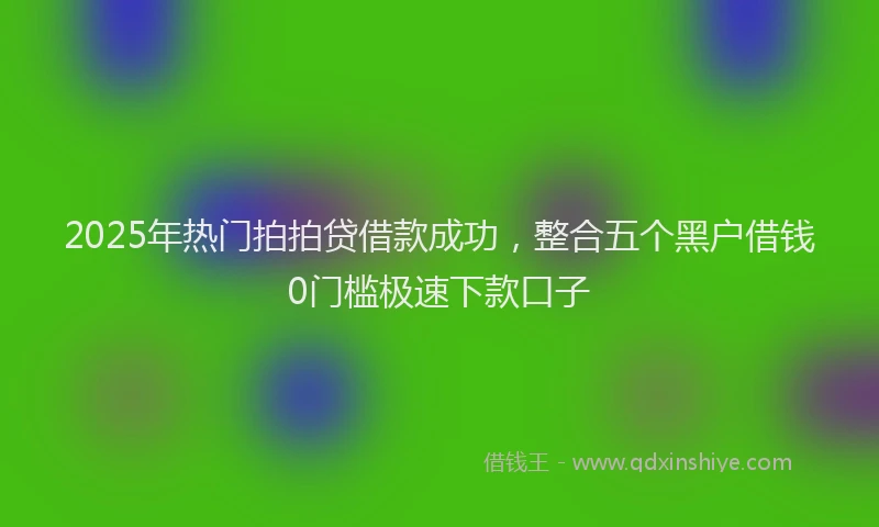 2025年热门拍拍贷借款成功，整合五个黑户借钱0门槛极速下款口子