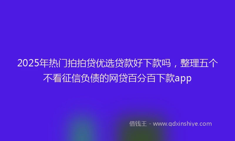 2025年热门拍拍贷优选贷款好下款吗，整理五个不看征信负债的网贷百分百下款app