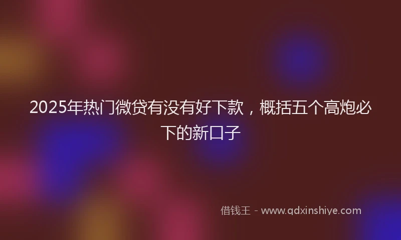 2025年热门微贷有没有好下款，概括五个高炮必下的新口子