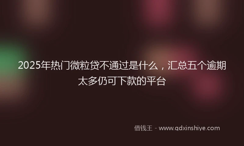 2025年热门微粒贷不通过是什么，汇总五个逾期太多仍可下款的平台