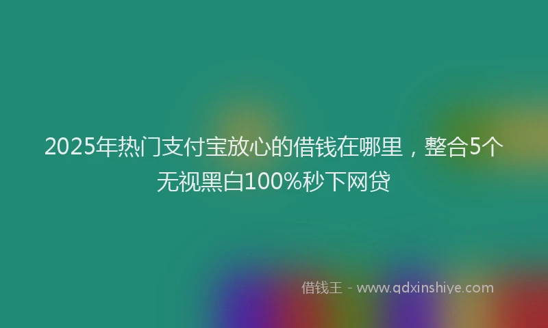 2025年热门支付宝放心的借钱在哪里，整合5个无视黑白100%秒下网贷