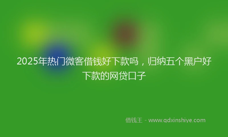 2025年热门微客借钱好下款吗，归纳五个黑户好下款的网贷口子