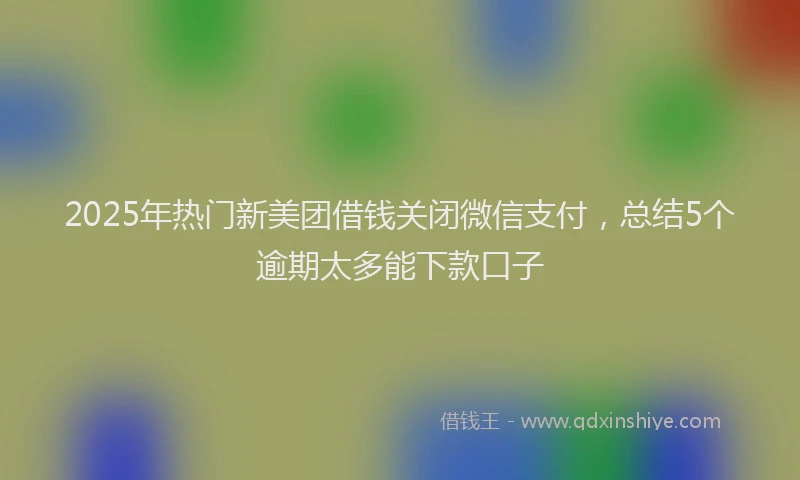 2025年热门新美团借钱关闭微信支付，总结5个逾期太多能下款口子