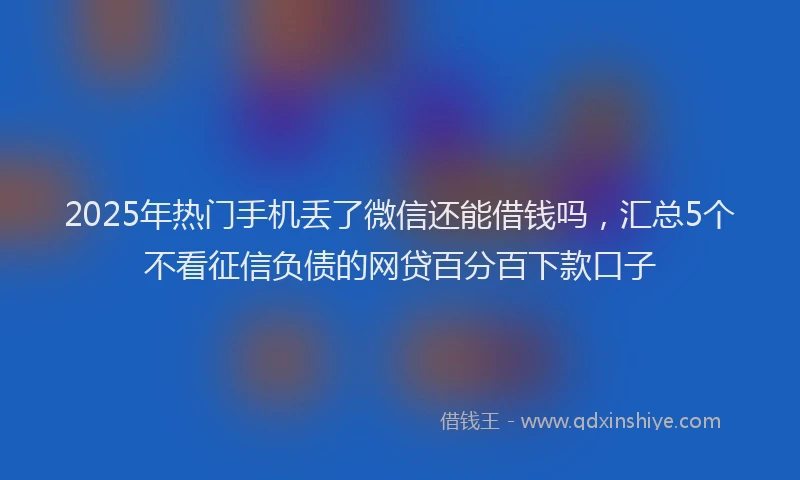 2025年热门手机丢了微信还能借钱吗，汇总5个不看征信负债的网贷百分百下款口子
