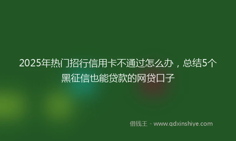 2025年热门招行信用卡不通过怎么办，总结5个黑征信也能贷款的网贷口子