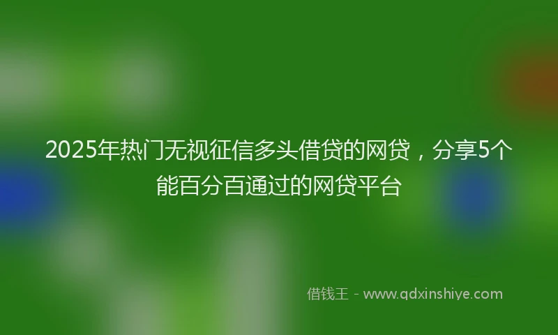 2025年热门无视征信多头借贷的网贷，分享5个能百分百通过的网贷平台