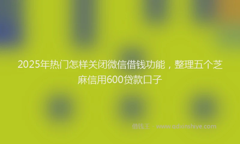 2025年热门怎样关闭微信借钱功能，整理五个芝麻信用600贷款口子