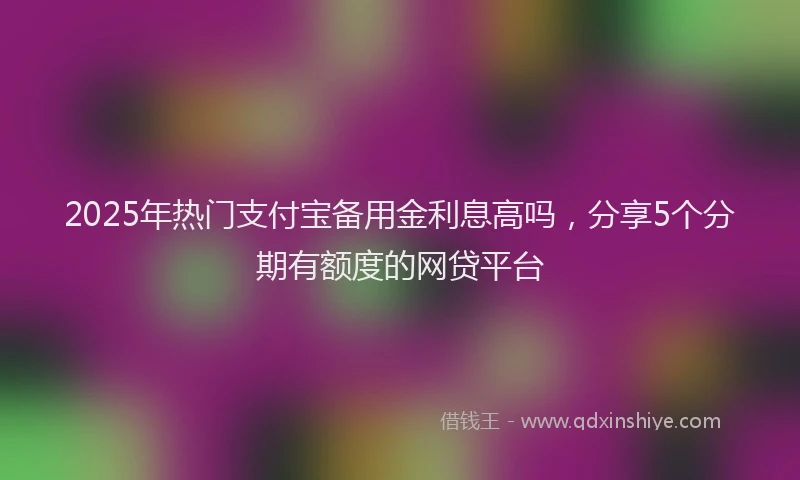 2025年热门支付宝备用金利息高吗，分享5个分期有额度的网贷平台