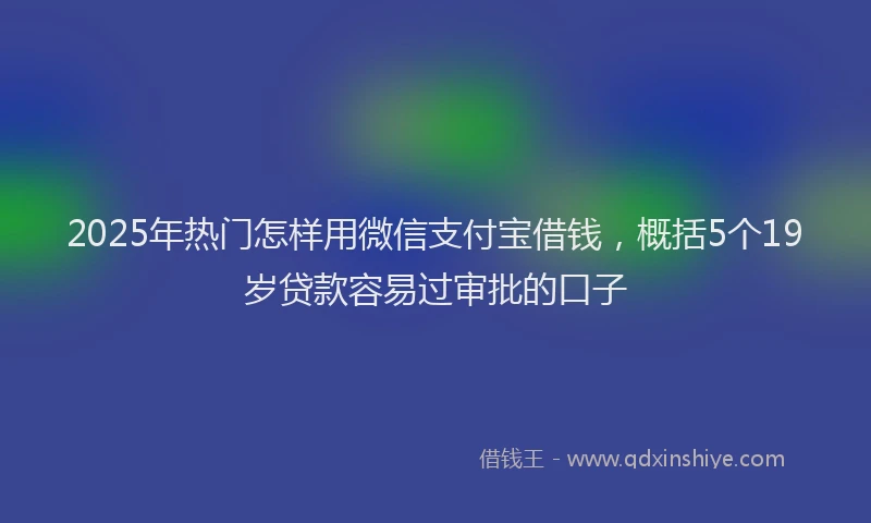 2025年热门怎样用微信支付宝借钱，概括5个19岁贷款容易过审批的口子