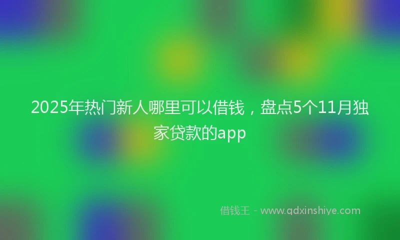 2025年热门新人哪里可以借钱，盘点5个11月独家贷款的app