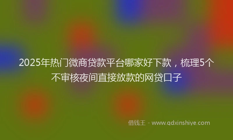 2025年热门微商贷款平台哪家好下款，梳理5个不审核夜间直接放款的网贷口子