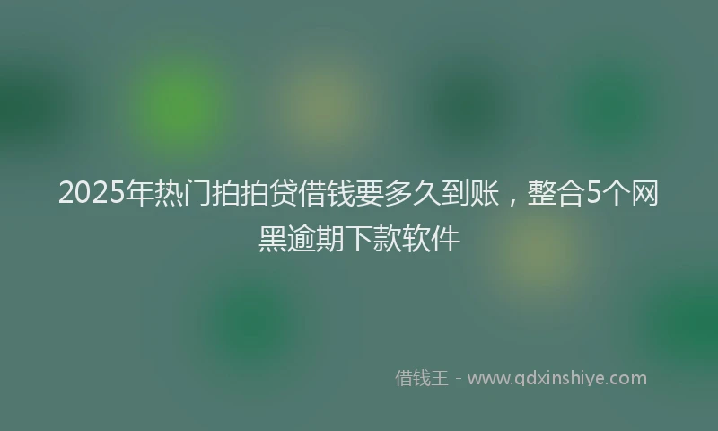 2025年热门拍拍贷借钱要多久到账，整合5个网黑逾期下款软件