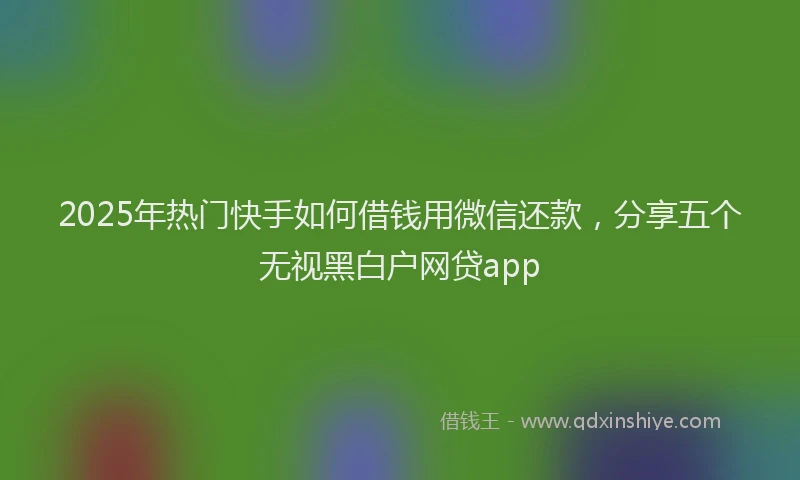 2025年热门快手如何借钱用微信还款，分享五个无视黑白户网贷app