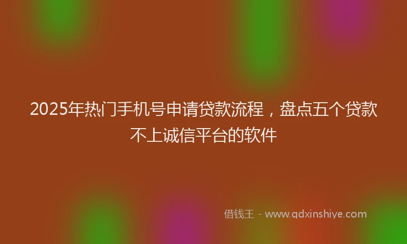 2025年热门手机号申请贷款流程，盘点五个贷款不上诚信平台的软件