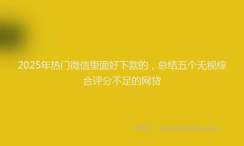 2025年热门微信里面好下款的，总结五个无视综合评分不足的网贷