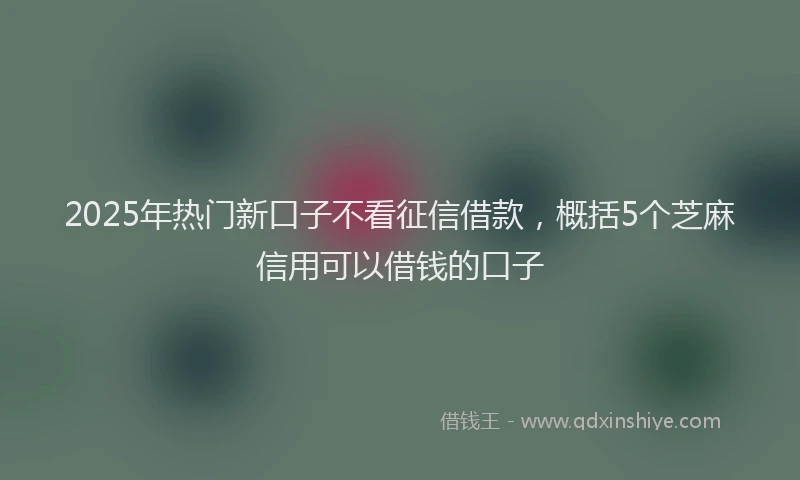2025年热门新口子不看征信借款，概括5个芝麻信用可以借钱的口子