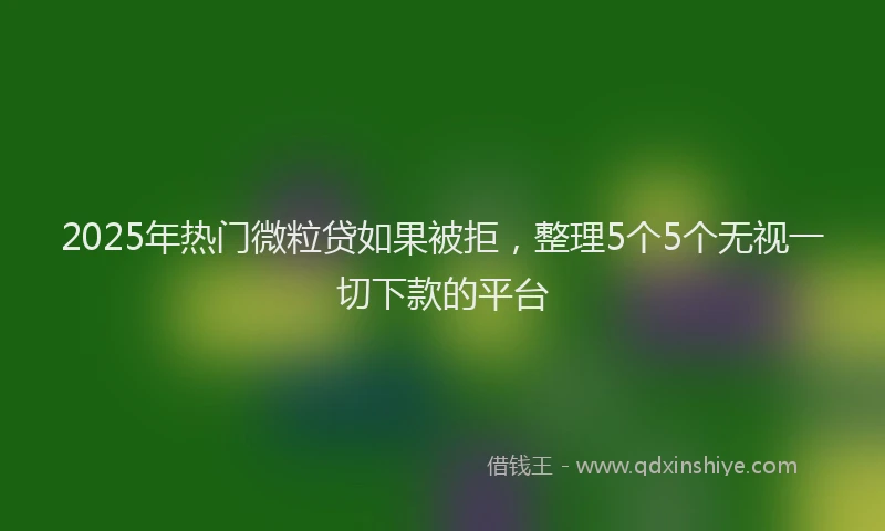 2025年热门微粒贷如果被拒，整理5个5个无视一切下款的平台