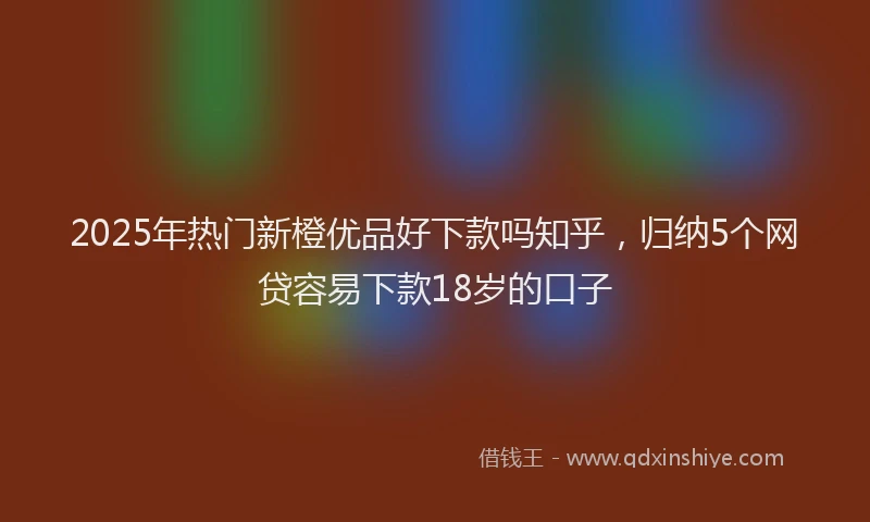 2025年热门新橙优品好下款吗知乎，归纳5个网贷容易下款18岁的口子