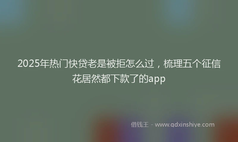 2025年热门快贷老是被拒怎么过，梳理五个征信花居然都下款了的app