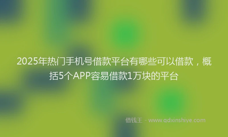 2025年热门手机号借款平台有哪些可以借款，概括5个APP容易借款1万块的平台