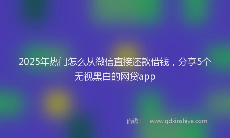 2025年热门怎么从微信直接还款借钱，分享5个无视黑白的网贷app