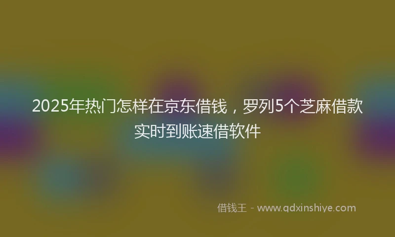 2025年热门怎样在京东借钱，罗列5个芝麻借款实时到账速借软件