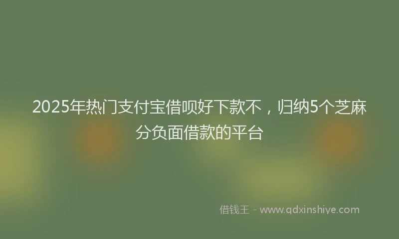 2025年热门支付宝借呗好下款不，归纳5个芝麻分负面借款的平台