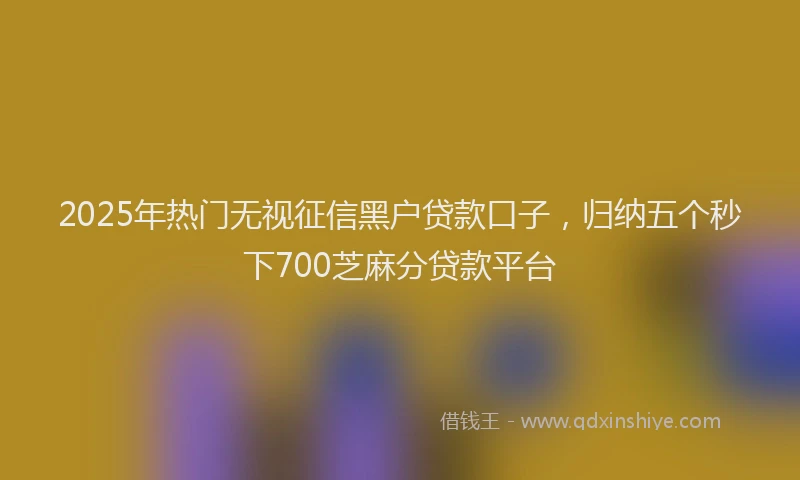 2025年热门无视征信黑户贷款口子，归纳五个秒下700芝麻分贷款平台