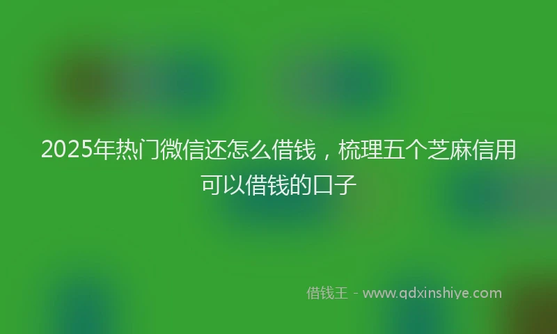2025年热门微信还怎么借钱，梳理五个芝麻信用可以借钱的口子