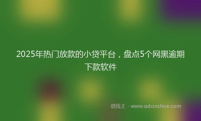 2025年热门放款的小贷平台，盘点5个网黑逾期下款软件