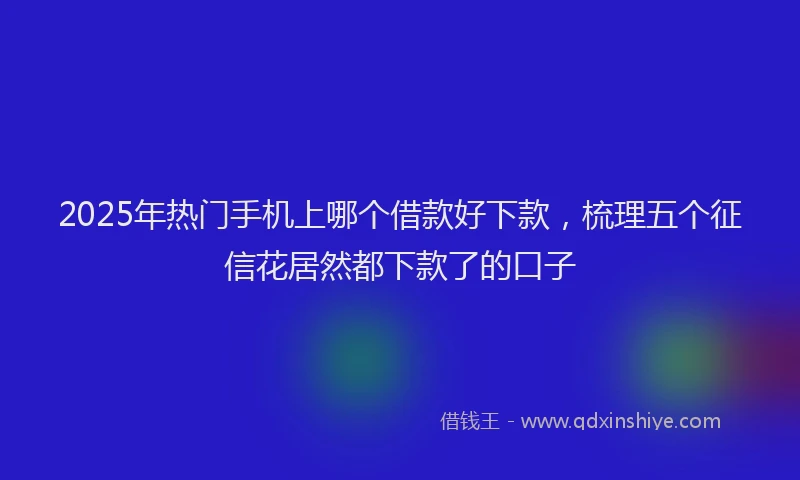 2025年热门手机上哪个借款好下款，梳理五个征信花居然都下款了的口子