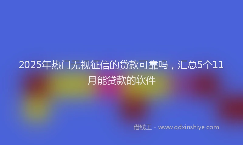 2025年热门无视征信的贷款可靠吗，汇总5个11月能贷款的软件