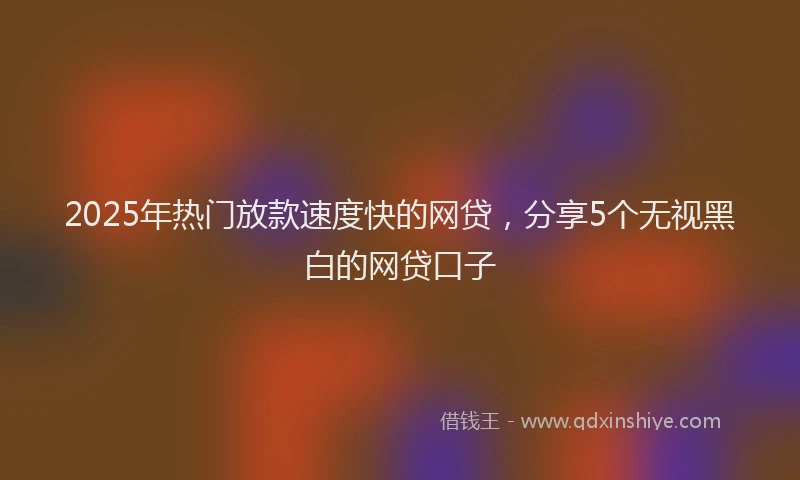 2025年热门放款速度快的网贷，分享5个无视黑白的网贷口子