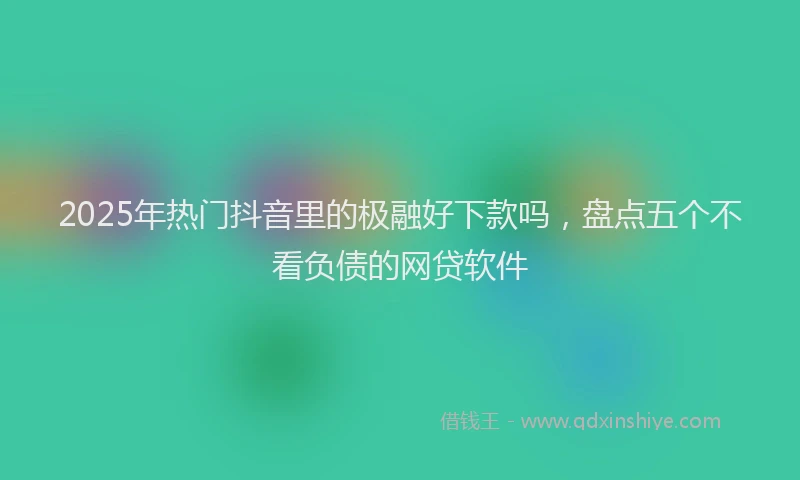 2025年热门抖音里的极融好下款吗，盘点五个不看负债的网贷软件