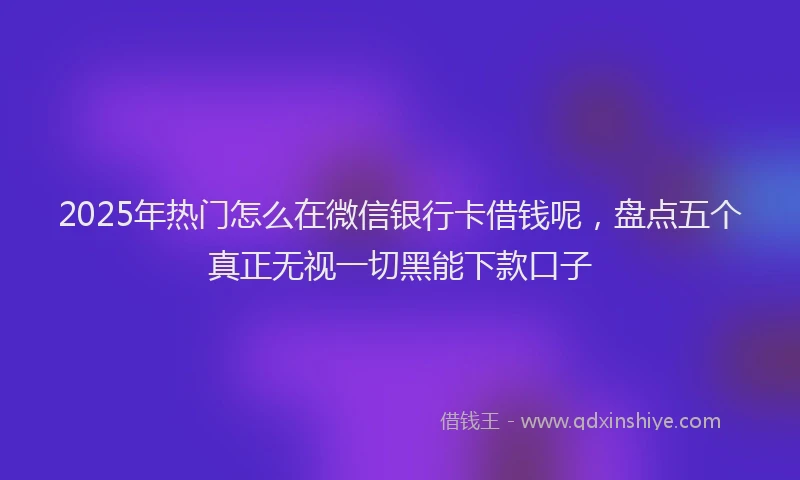 2025年热门怎么在微信银行卡借钱呢，盘点五个真正无视一切黑能下款口子