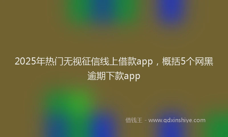 2025年热门无视征信线上借款app，概括5个网黑逾期下款app