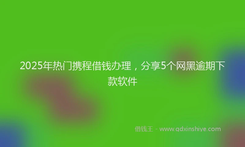 2025年热门携程借钱办理，分享5个网黑逾期下款软件