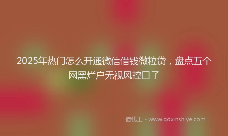 2025年热门怎么开通微信借钱微粒贷，盘点五个网黑烂户无视风控口子